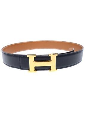 Hermes Constance Belt Brown Black Leather Gold
